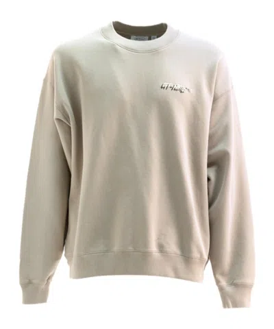Off-white Logo-detail Crew-neck Sweatshirt In Neutral