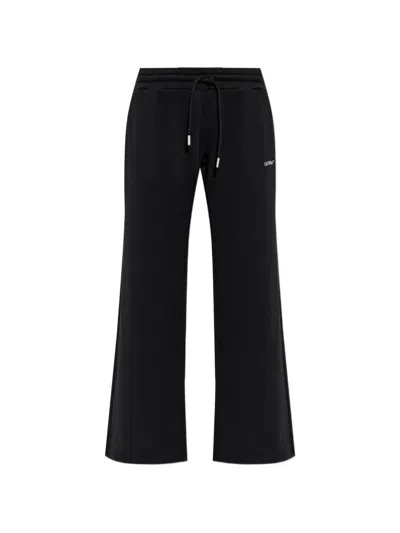 Off-white Logo-detail Drawstring Track Pants In Black