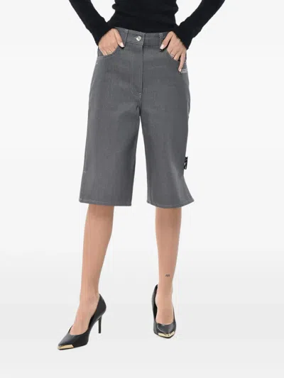 Off-white Logo-detail Five-pocket Shorts In Gray
