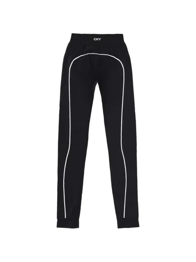 Off-white Logo-detail Stripe Track Pants In Black