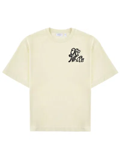 Off-white Graphic Print Crew Neck Short Sleeve Shirt In Neutral