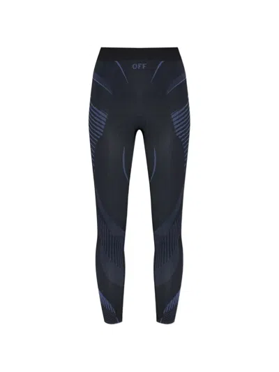 Off-white Logo-embellishment Leggings In Blue