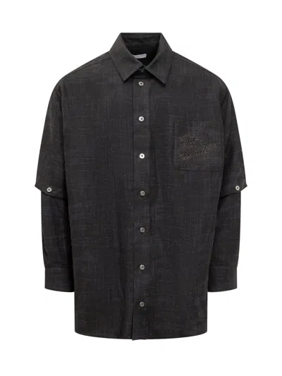 Off-white Kids'  Logo-emblazoned Shirt - Ss24 Collection In Black