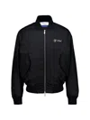 Off-white Logo-embroidered Bomber Jacket In Black