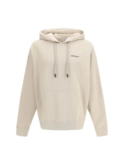Off-white Logo-embroidered Cotton Hoodie In Neutral