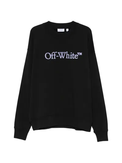 Off-white Logo-embroidered Sweatshirt In Black