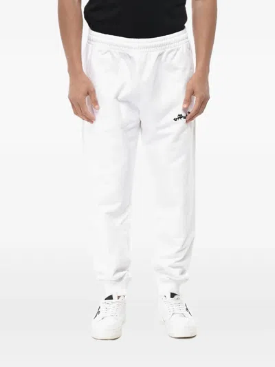 Off-white Logo-embroidered Track Pants In White