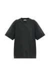 Off-white Logo-embroidered T-shirt In Blue