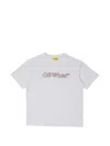 Off-white Kids' Logo-embroidered T-shirt In White