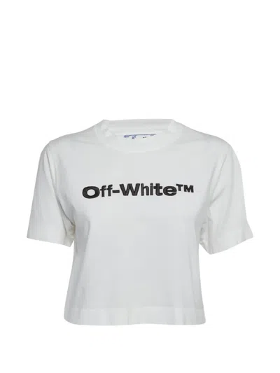 Pre-owned Off-white Logo-embroidered T-shirt In White