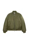 Off-white Embroidered Nylon Bomber Jacket In Green