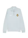 Off-white Logo-patch Half-zip Sweater In Blue