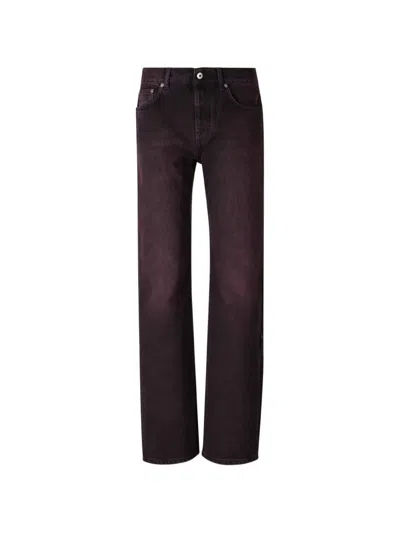 Off-white Logo-patch Jeans In Brown