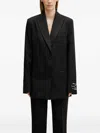 Off-white Logo-patch Single-breasted Blazer In Black