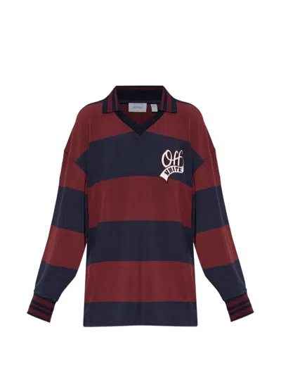 Off-white Navy Blue Striped Interlock Polo Dress