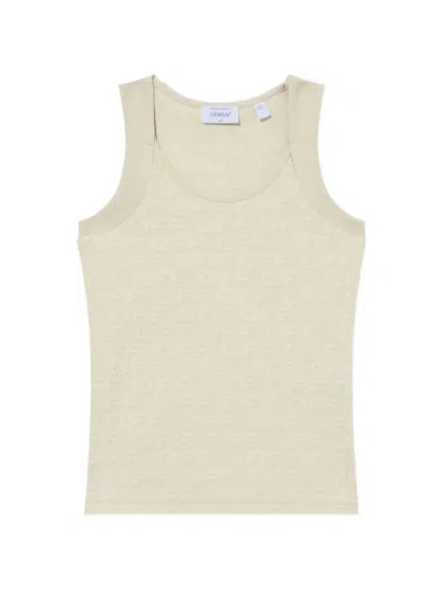 Off-white Logo-pattern Terry Tank Top In Yellow