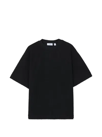 Off-white Logo-pattern Terrycloth T-shirt In Black