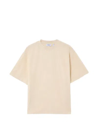Off-white Logo-pattern Terrycloth T-shirt In Burgundy
