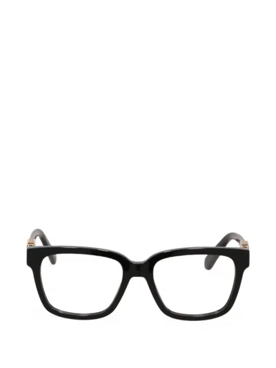 Off-white Logo-plaque Square-frame Glasses In Black