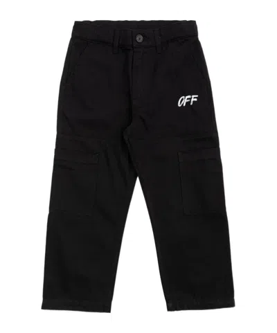 Off-white Logo-print Cargo Pants In Black