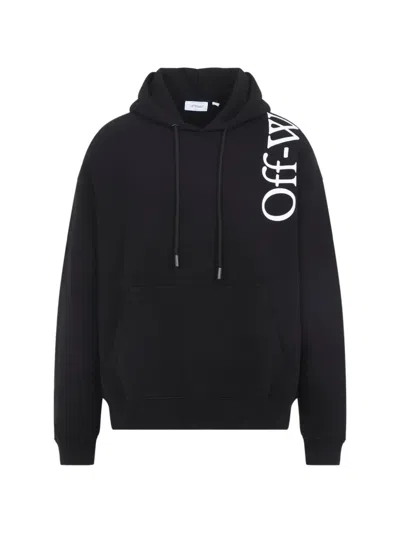 Off-white Vertical Bookish Skate Hoodie Cotton Jersey In Black