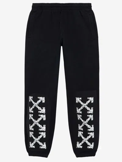Off-white Logo-print Cotton Joggers In Black