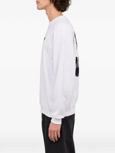 Off-white Logo-print Cotton Sweatshirt In White