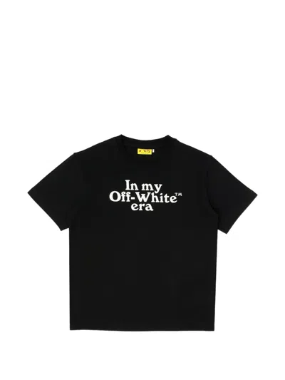 Off-white Kids' Logo-print Cotton T-shirt In Black