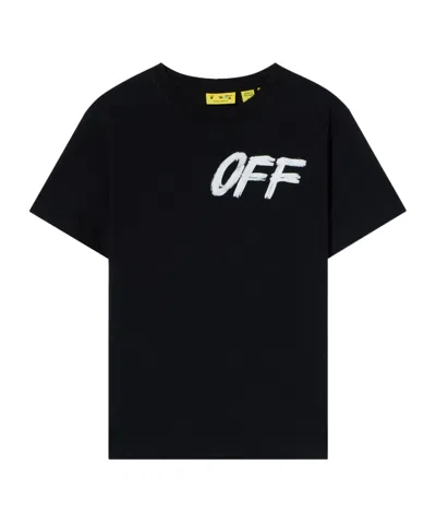 Off-white Kids' Logo-print Cotton T-shirt In Black