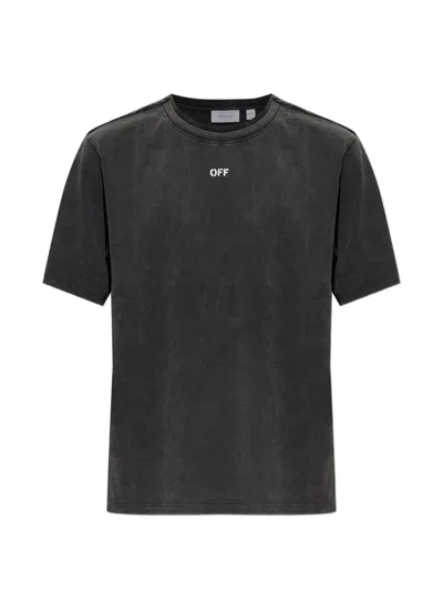 Off-white Logo-print Cotton T-shirt In Black