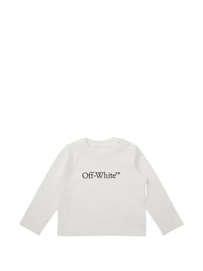 Off-white Babies' Logo-print Crew-neck T-shirt In White