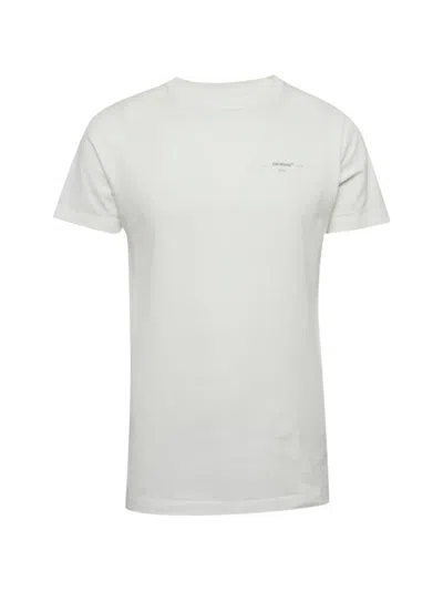 Pre-owned Off-white Logo-print Crew-neck T-shirt In White