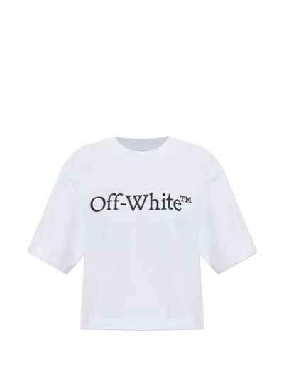 Off-white Logo-print Cropped T-shirt In White