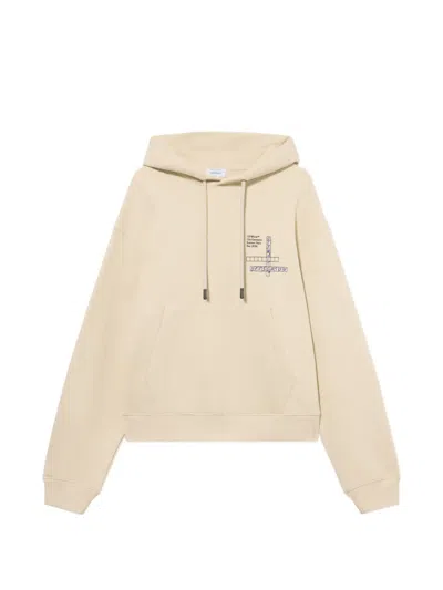 Off-white Logo-print Drawstring Hoodie In Neutral