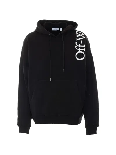 OFF-WHITE LOGO-PRINT DRAWSTRING HOODIE