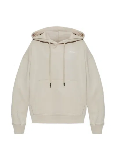 Off-white Logo-print Drawstring Hoodie In Neutral