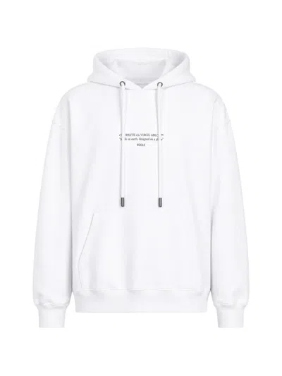 Off-white Logo-print Drawstring Hoodie In White
