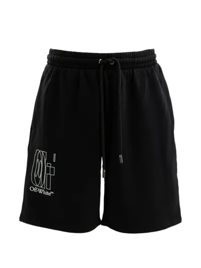 Off-white Logo-print Drawstring Shorts In Black