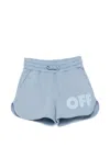 Off-white Logo-print Drawstring Shorts In Blue