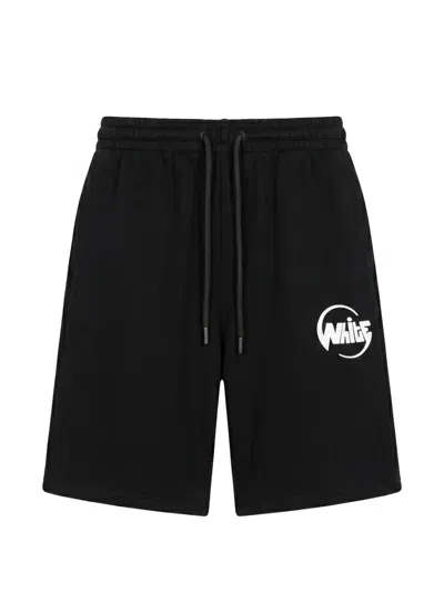 Off-white Logo-print Drawstring-waist Shorts In Black