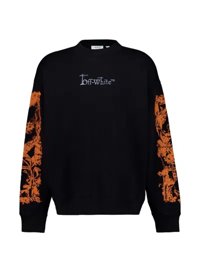 Off-white Logo-print Graphic-print Hoodie In Black