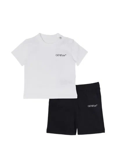 Off-white Babies' Logo-print Graphic-print Shorts Set In Multi