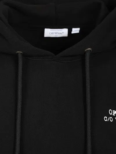 Off-white Logo-print Hoodie In Black