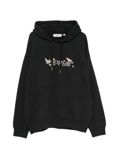 Off-white Logo-print Hoodie In Black