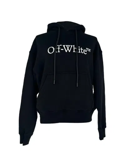 Pre-owned Off-white Logo-print Hoodie In Black