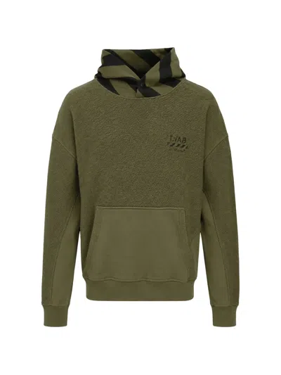 Off-white Logo-print Hoodie In Green