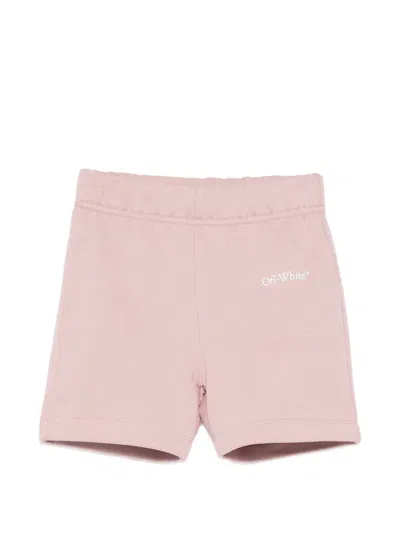 Off-white Babies' Logo-print Jersey Shorts In Pink