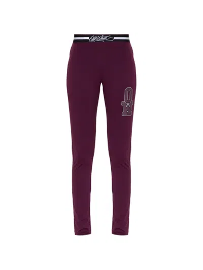 Off-white Logo-print Leggings In Purple