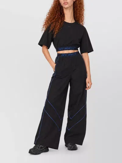 Off-white Logo-print Nylon Lounge Pants In Black