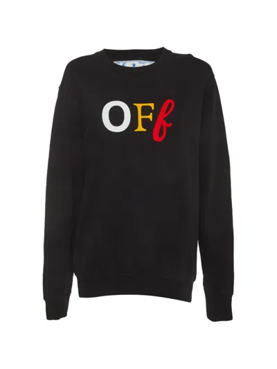 Pre-owned Off-white Logo-print Oversized Sweater In Black
